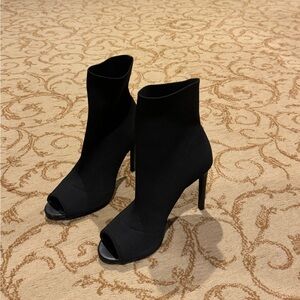Charles By Charles David Black Women’s Peep-Toe Stiletto Ankle Boots